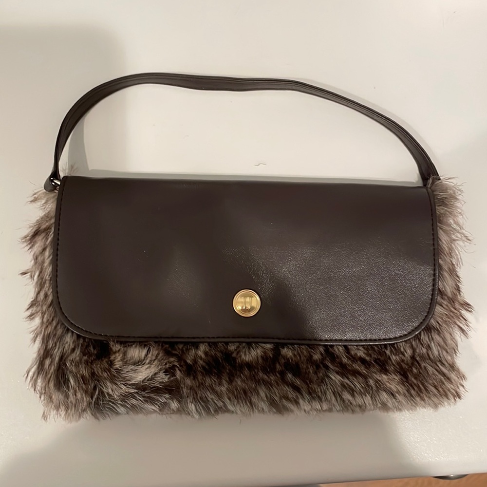 Janie and Jack Faux Fur Purse in brown